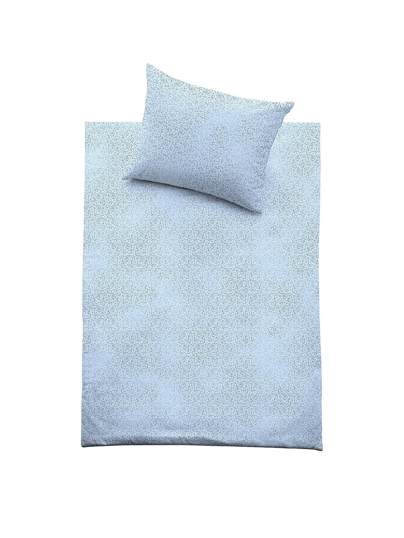 FUSSENEGGER | Satin Bettwäsche Tencel 70x90cm/140x200cm Weiss | hellblau